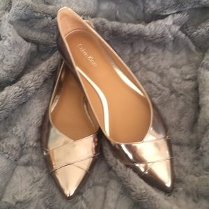 Calvin Klein Gailia Metallic Ballet Flats